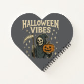 Halloween Vibes Sensenmann - Grauer Geist Notizblock (Rückseite)