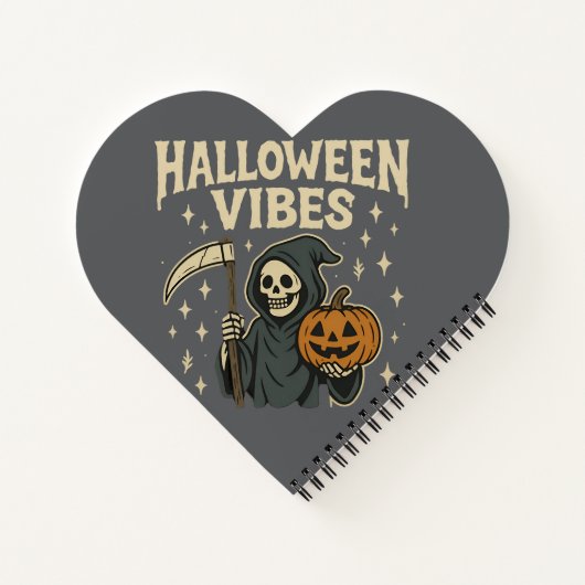 Halloween Vibes Sensenmann - Grauer Geist Notizblock (Rückseite)