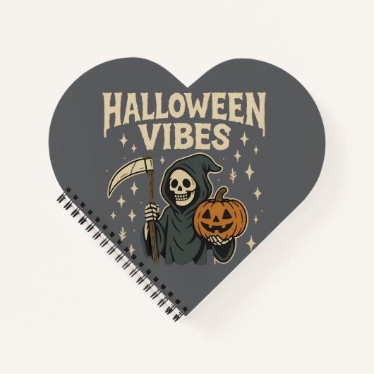 Halloween Vibes Sensenmann - Grauer Geist Notizblock (Vorderseite)