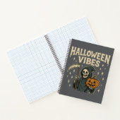 Halloween Vibes Sensenmann - Graues SpiralNotebook Notizblock (Innenseite)