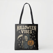 Halloween Vibes Sensenmann - Schwarz Tasche (Vorderseite)