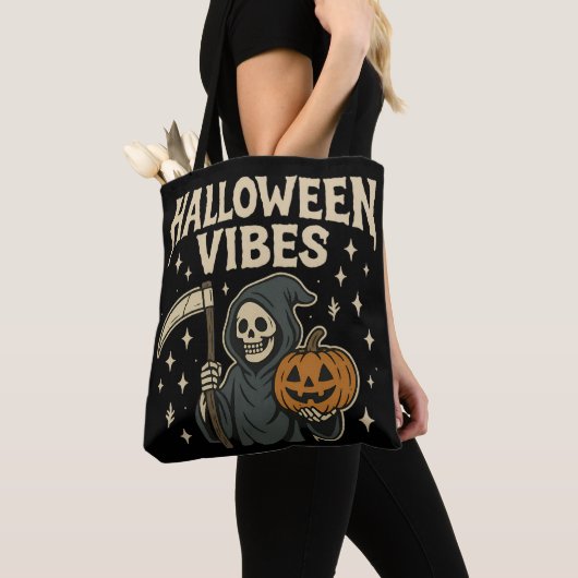 Halloween Vibes Sensenmann - Schwarz Tasche (Von Nahem)