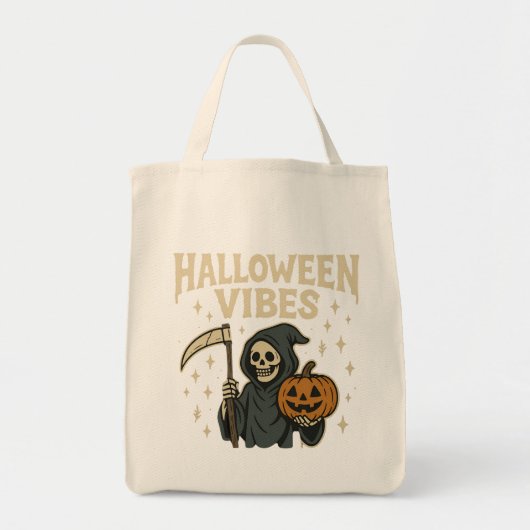 Halloween Vibes Sensenmann Tote Bag Tragetasche (Vorne)