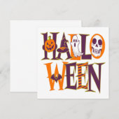 Halloween vibrant colorful einladung (Vorne/Hinten)