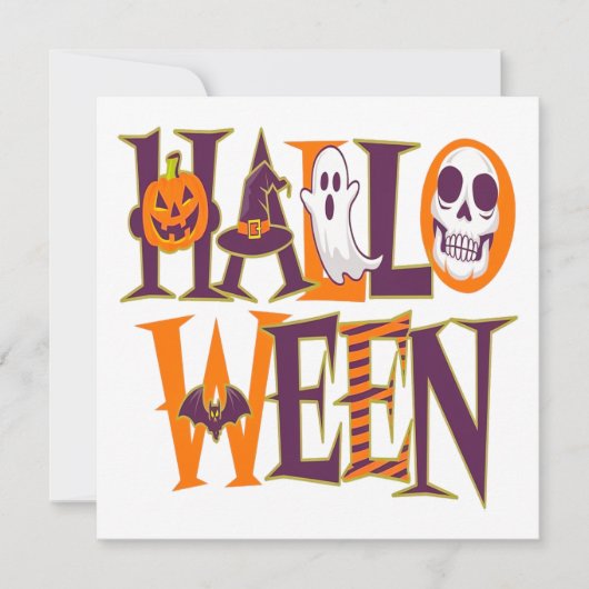 Halloween vibrant colorful einladung (Vorderseite)