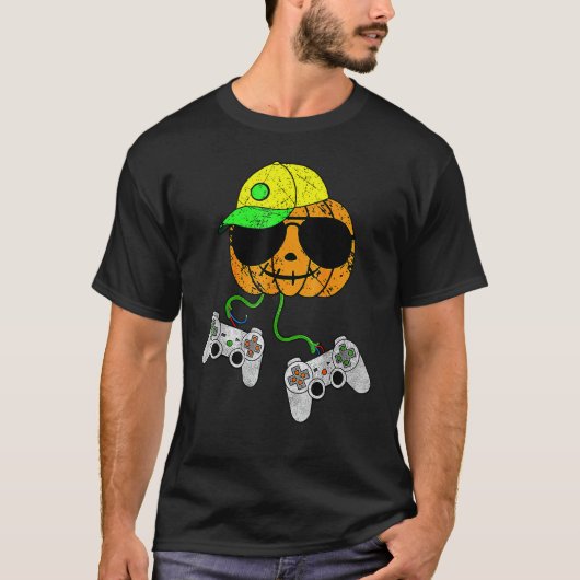 Halloween Video Game Controller Pumpkin Gamer Cos T-Shirt (Vorderseite)