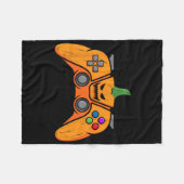 Halloween Videospielcontroller mit Kürbisgesicht Fleecedecke (Vorderseite (Horizontal))