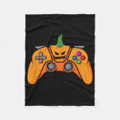 Halloween Videospielcontroller mit Kürbisgesicht Fleecedecke (Vorderseite)