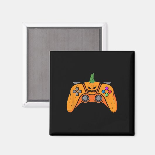 Halloween Videospielcontroller mit Kürbisgesicht Magnet (Vorderseite/Rückseite)