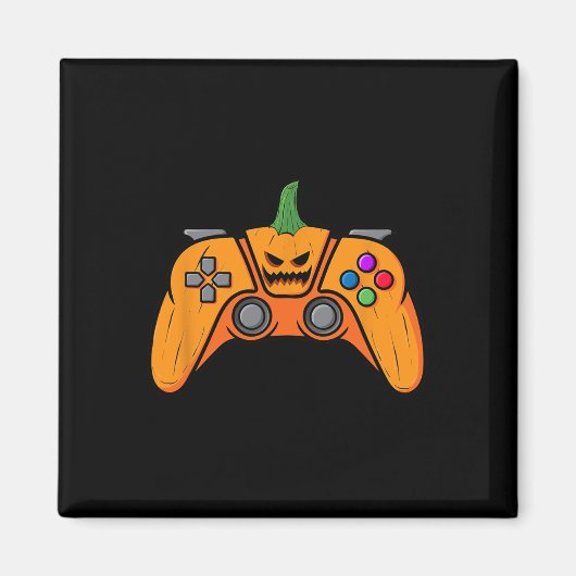 Halloween Videospielcontroller mit Kürbisgesicht Magnet (Vorne)
