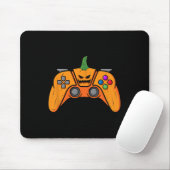 Halloween Videospielcontroller mit Kürbisgesicht Mousepad (Mit Mouse)