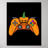 Halloween Videospielcontroller mit Kürbisgesicht Poster (Vorne)