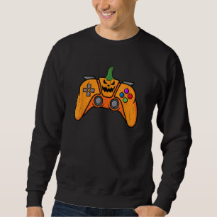 Halloween Videospielcontroller mit Kürbisgesicht Sweatshirt