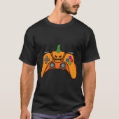 Halloween Videospielcontroller mit Kürbisgesicht T-Shirt (Vorderseite)