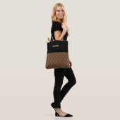 Halloween Viktorianisch Damask Black Orange Name Tasche (Am Model)