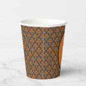 Halloween Viktorianisch Damask Black Orange Pappbecher (Rechts)