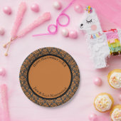 Halloween Viktorianisch Damask Black Orange Pappteller (Party)