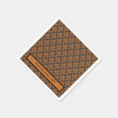 Halloween Viktorianisch Damask Black Orange Serviette (Ecke)