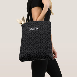 Halloween Viktorianisch Goth Black Brocade Damask Tasche