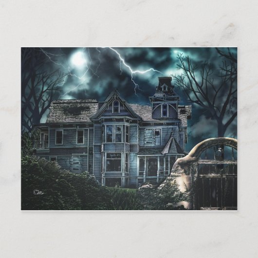 Halloween Viktorianisch House Postkarte (Vorderseite)