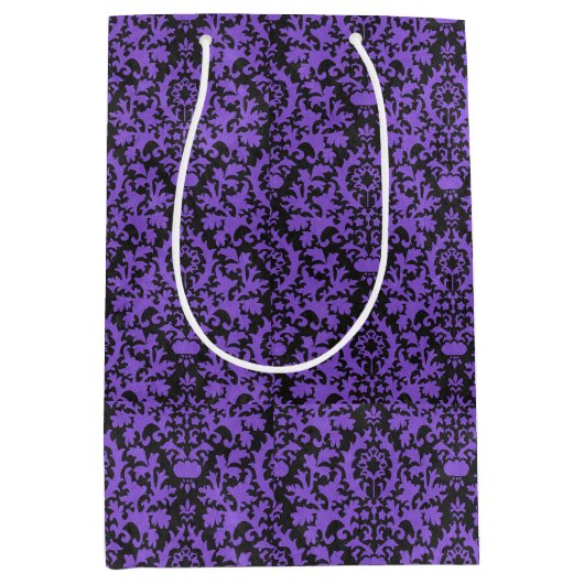 Halloween Viktorianisch Lila & Black Brocade Damas Mittlere Geschenktüte (Vorderseite)