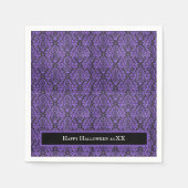 Halloween Viktorianisch Lila & Black Brocade Damas Serviette (Vorderseite)