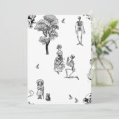 Halloween viktorianisch skelettoilenschädel einladung (Stehend Vorderseite)