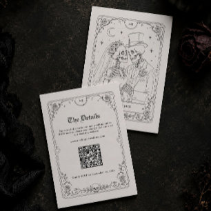 Halloween viktorianische gothische Hochzeitsdetail Begleitkarte