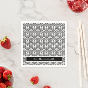 Halloween viktorianischer Damastbroschüre Schwarz Serviette