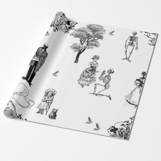 halloween viktorianischer skelett toiletten schäde geschenkpapier