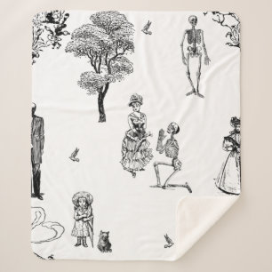 halloween viktorianischer skelett toiletten schäde sherpadecke