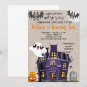Halloween Villa nicht so beängstigend Geburtstag e Einladung (Vorne/Hinten)