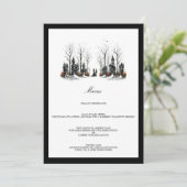 Halloween Village Wedding Menükarte (Stehend Vorderseite)