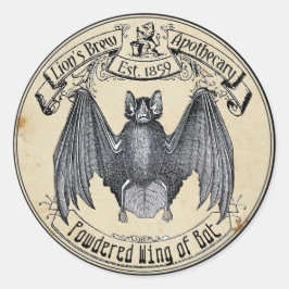 Halloween Vintag Apothekary Wing of Bat Runder Aufkleber