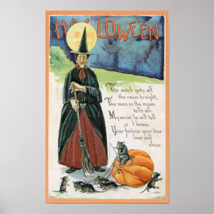 Halloween Vintag Art Poster