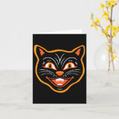 Halloween Vintag Black Cat Karte (Gelbe Blume)