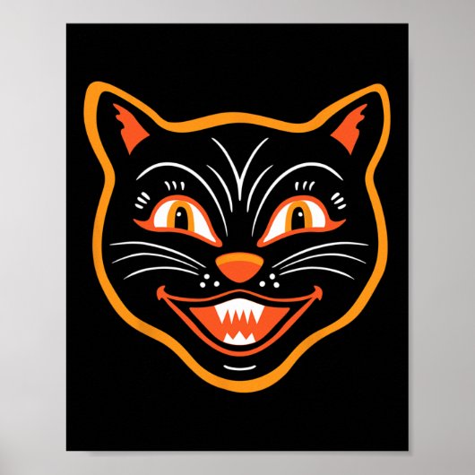 Halloween Vintag Black Cat Poster (Vorne)