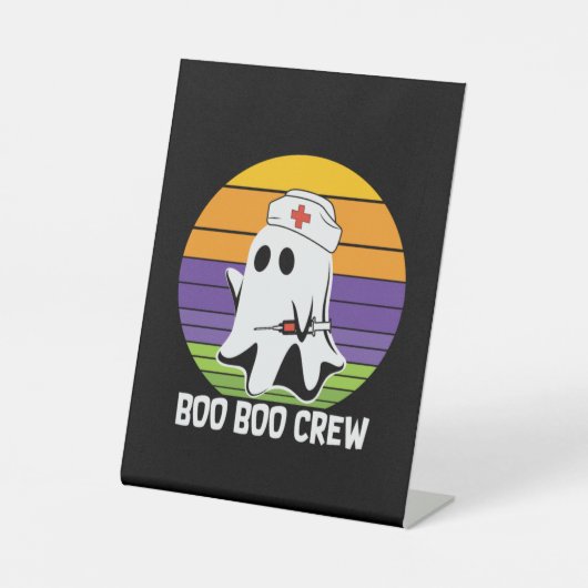 Halloween Vintag Boo Boo Crew Geburtstag Sockelschild (Vorderseite)