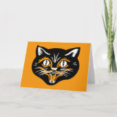 Halloween Vintag Cat Face Karte (Vorderseite)