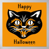 Halloween Vintag Cat Face Poster (Vorne)