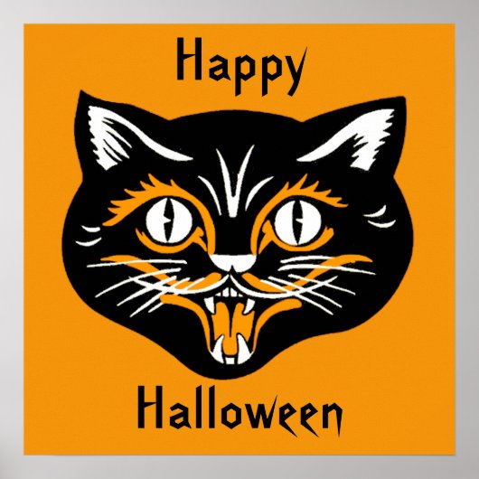 Halloween Vintag Cat Face Poster (Vorne)