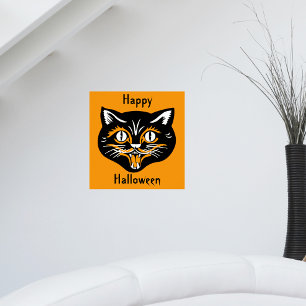 Halloween Vintag Cat Face Poster
