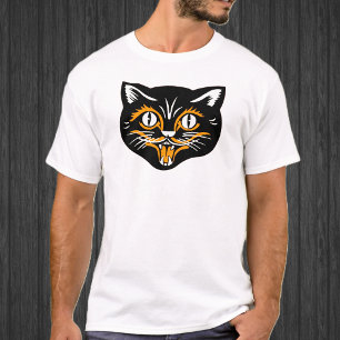 Halloween Vintag Cat Face T-Shirt
