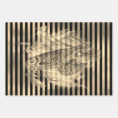 Halloween Vintag Ephamera Owl-Familie Geschenkpapier Set (Vorderseite 2)