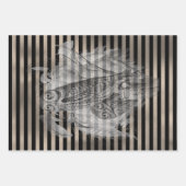 Halloween Vintag Ephamera Owl-Familie Geschenkpapier Set (Vorderseite)