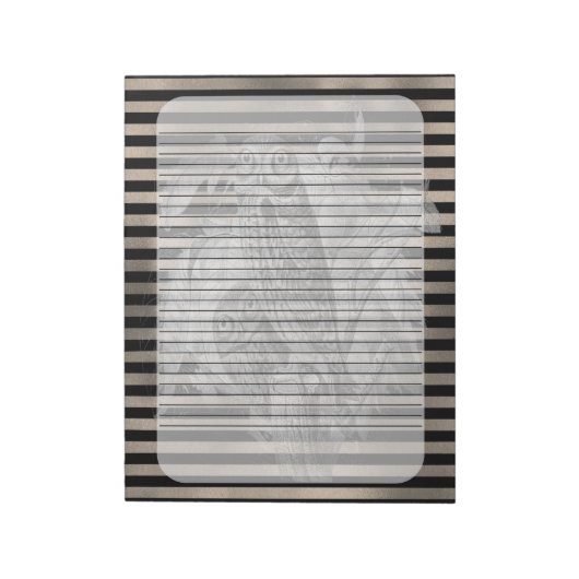 Halloween Vintag Ephamera Owl-Familie Notizblock (Rotiert)