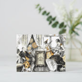 Halloween Vintag Flappers Postkarte (Stehend Vorderseite)