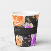 Halloween Vintag Floral Baby Dusche Pappbecher (Rückseite)