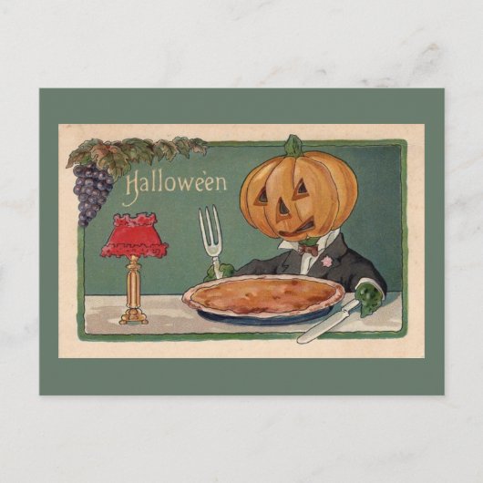 Halloween Vintag Funny Jol Man Illustration Postkarte (Vorderseite)