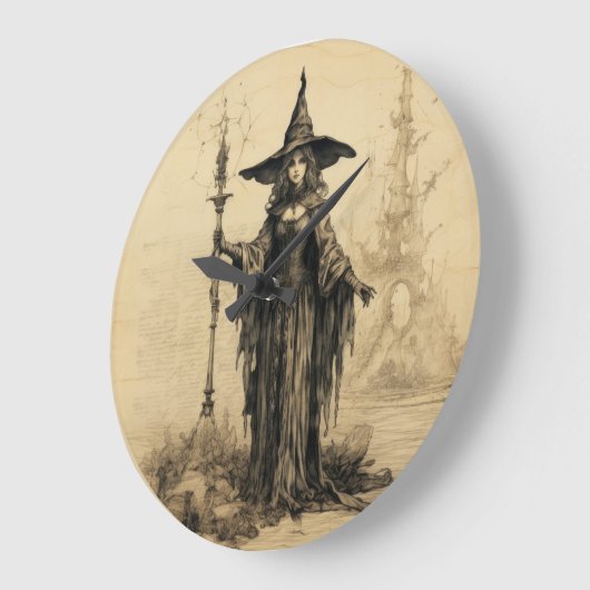 Halloween Vintag Gothic Hexe Große Uhr (Winkel)